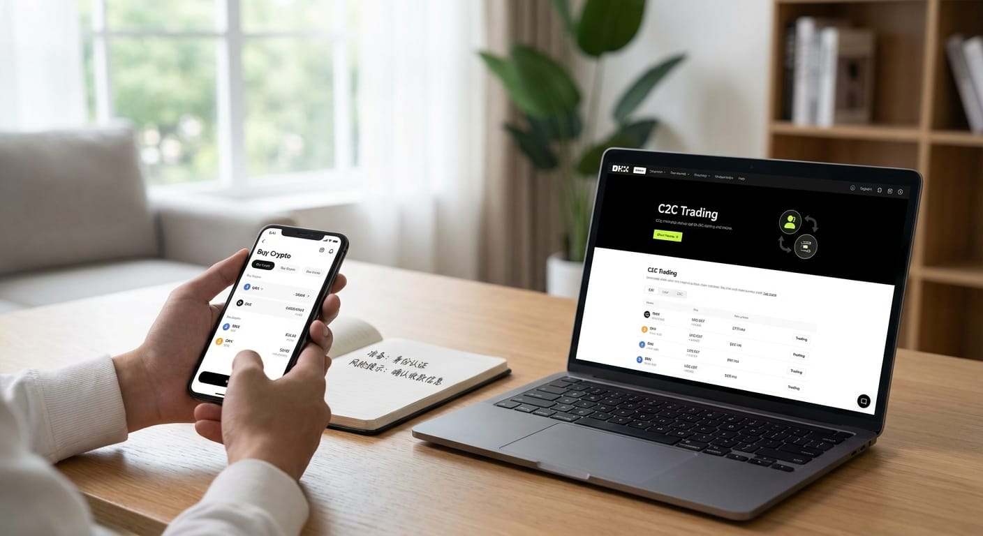 OKX 买币怎么操作?手机端和网页端各做一次演示