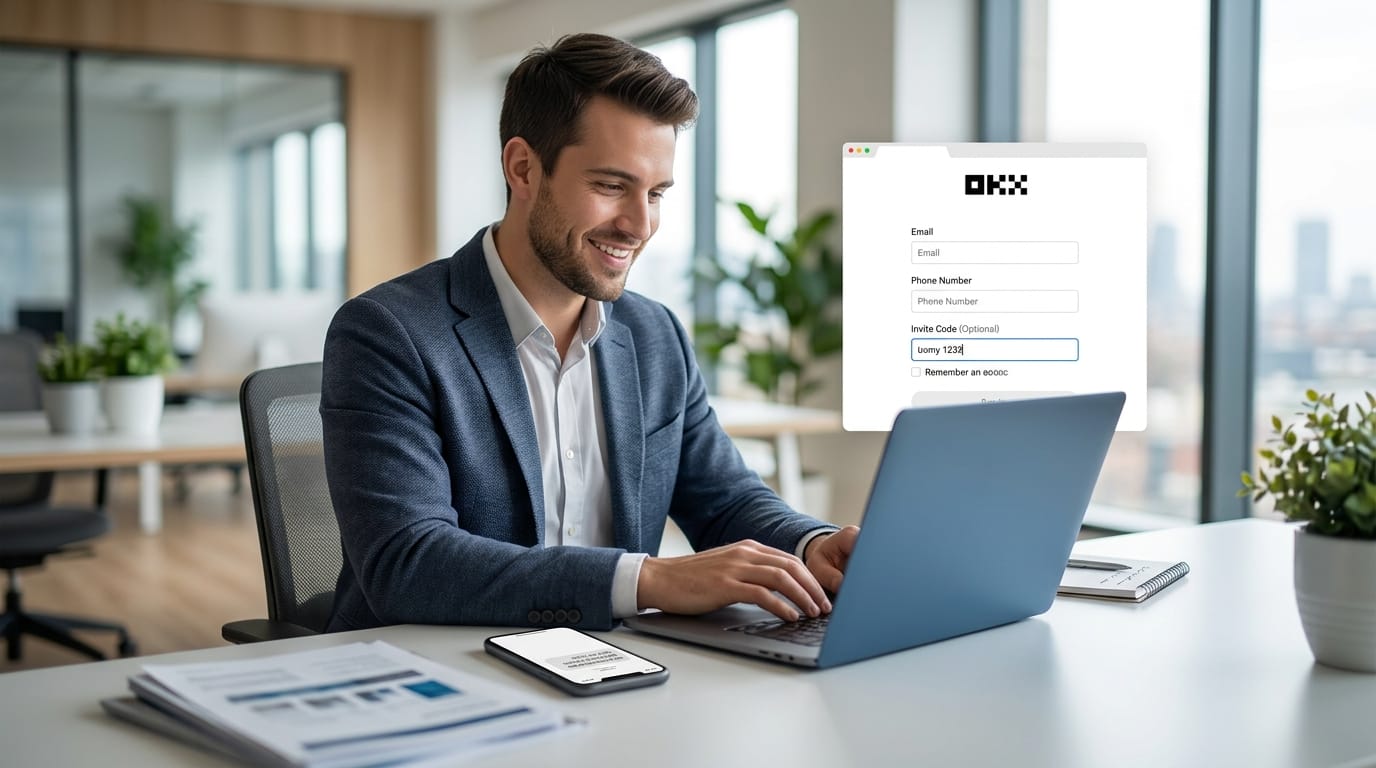 OKX 注册教程:邮箱、手机号、邀请码怎么填,一篇看懂完整开户流程