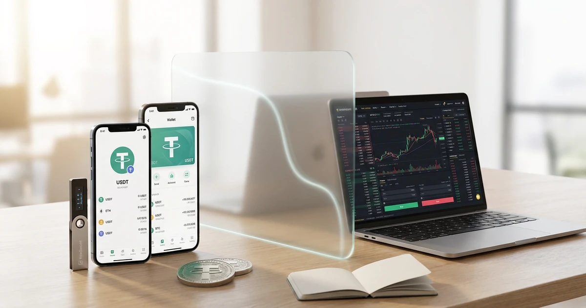 Tether 自托管钱包与交易所边界变化主题配图