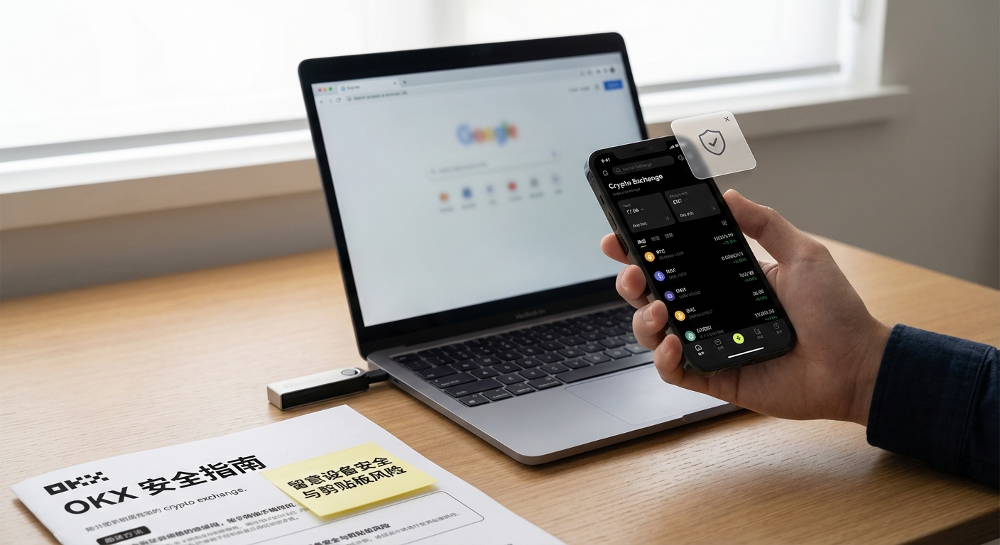 第六步:留意设备安全与剪贴板风险 — 很多人会把账户安全只理解成“平台内设置”,但其实设备本身也很关键。特别是在充值、提现、复制地址时,如果设备中毒或出现剪贴板篡改风险,平台内设置再完整,也可能出事。 你至少要养成这些习惯: -