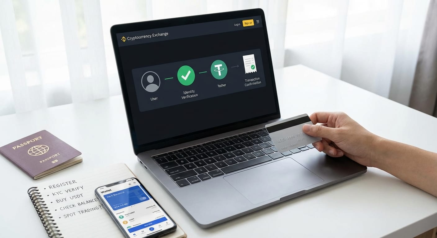 总结 — 如果你问 币安买币新手教程 里最稳的入门路径是什么,答案其实很清楚: 先注册 → 完成 KYC → 第一笔先买 USDT → 到资产页确认到账 for 币安买币新手教程