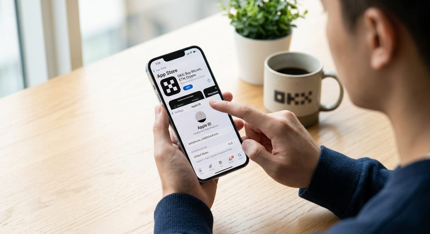 OKX下载教程:苹果版使用海外Apple ID下载