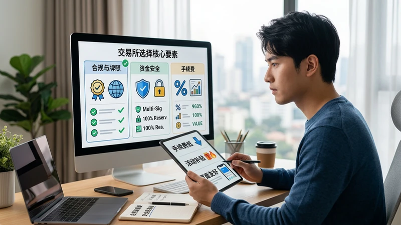 摘要 — 很多新手第一次选交易所，最容易被“手续费低”“活动补贴多”“界面看起来顺手”这些点吸引。但如果把顺序放错了，后面真正出问题的，往往不是多花了多少手续费，而是平台在你所在地区能不能稳定使用、账号安不安全、出入金会不会卡住。