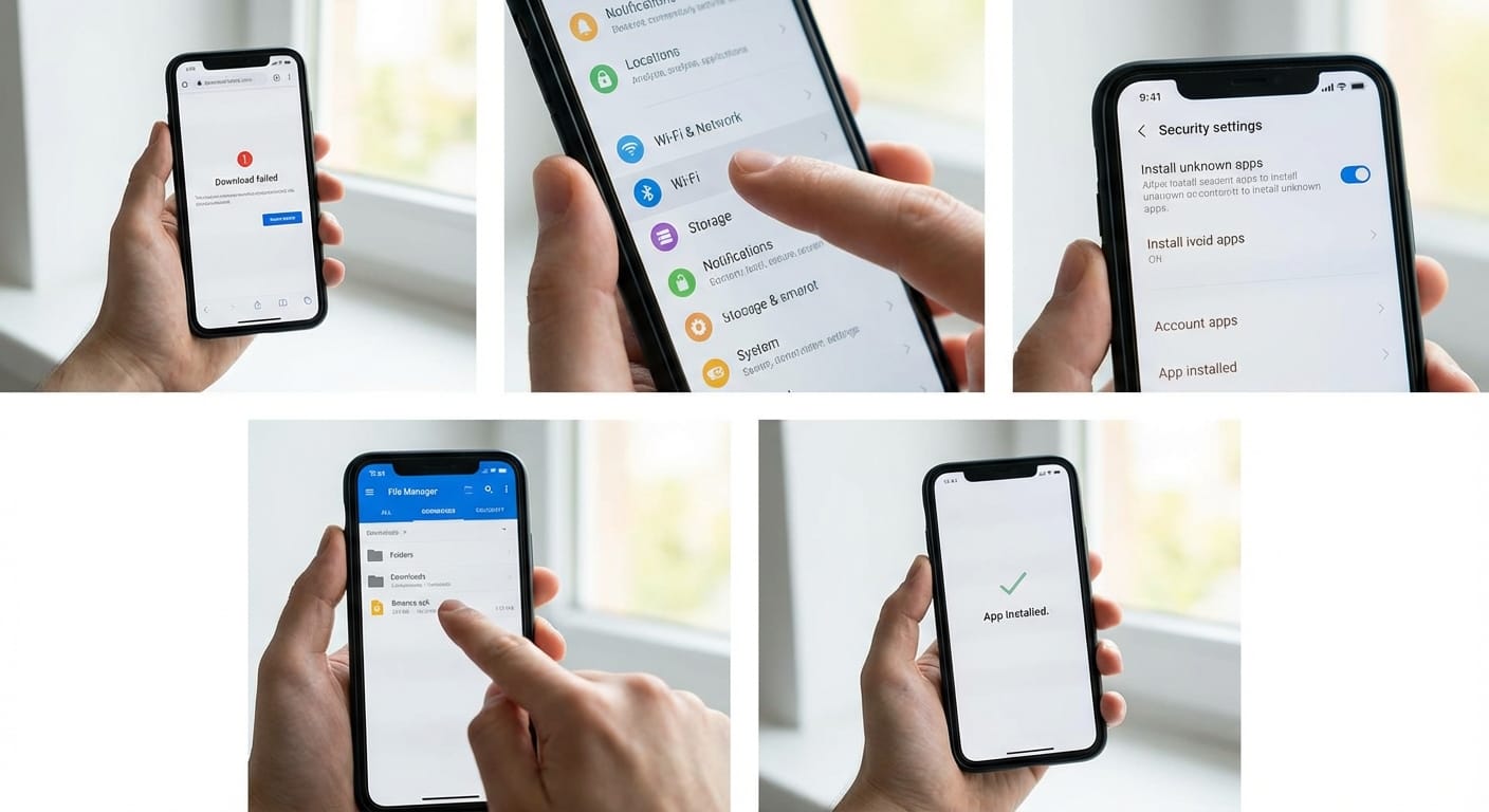 币安安卓APK下载失败详细排查步骤示意图