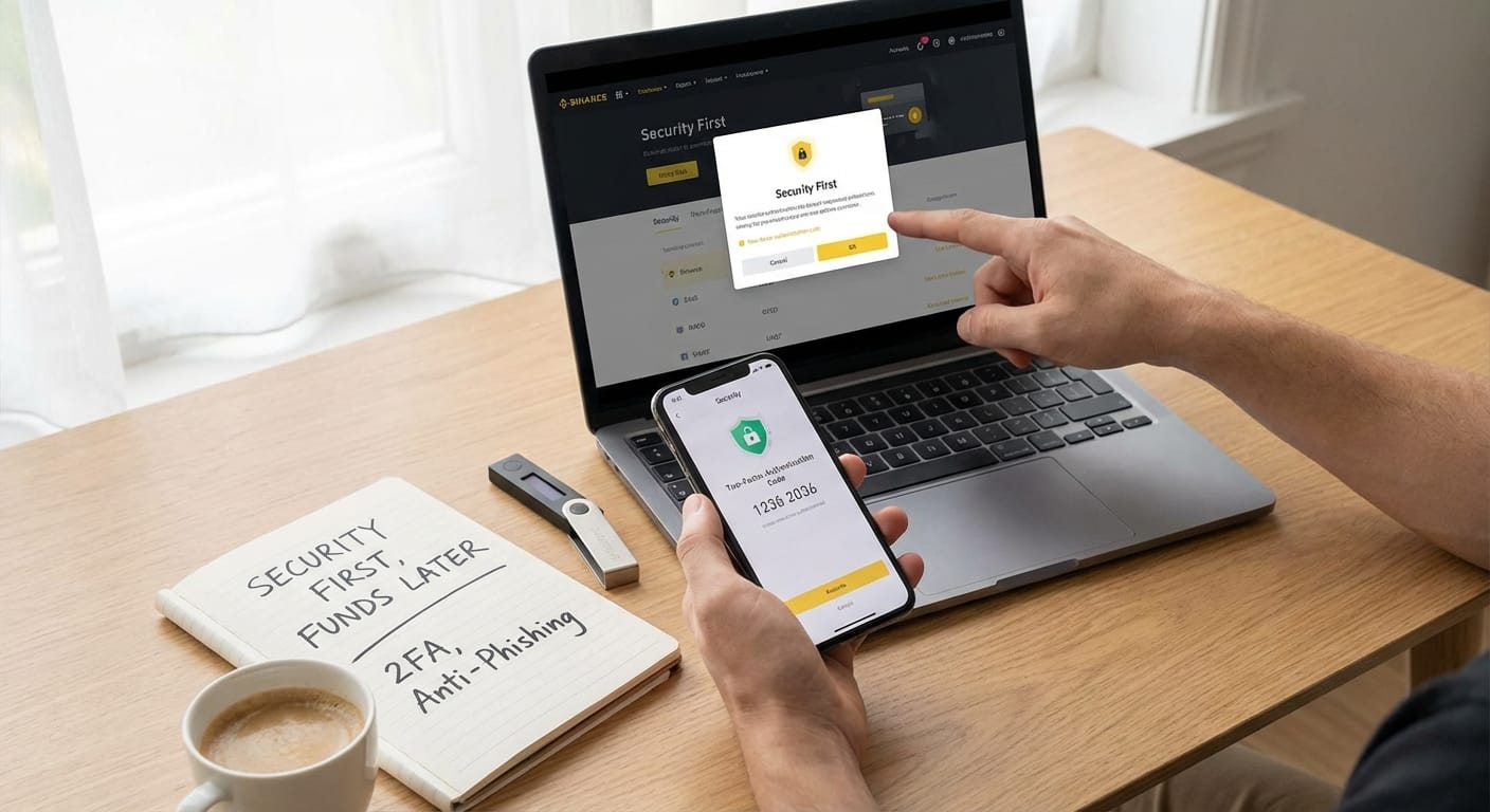 为什么注册后要先做安全设置 — 很多新手会觉得安全设置“以后再补也行”,但对交易所账户来说,更稳妥的顺序应该是: 先补安全,再动资金。 原因很简单: - 账户一旦被异常登录,后续所有资金动作都会有风险 -