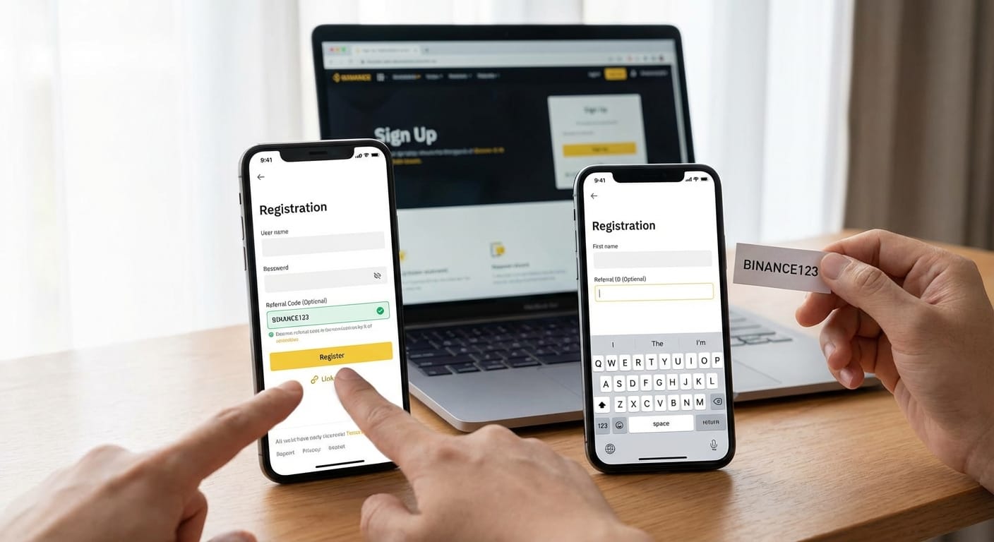币安邀请链接与手动填写邀请码区别示意图