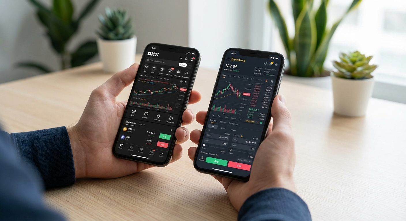 如果你最看重 App 操作和功能丰富度——这个维度是很多人真正做决定的关键。因为你后面最常接触的，不是平台介绍页，而是 App 本身。一个平台功能再强，如果你打开之后一直找不到入口、资产页看不懂、设置路，围绕OKX和币安哪个好