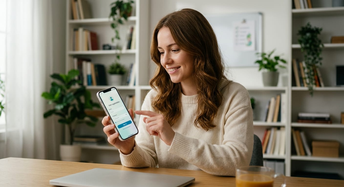 OKX 注册常见问题配图,展示新手查看注册问题与解决方案的场景