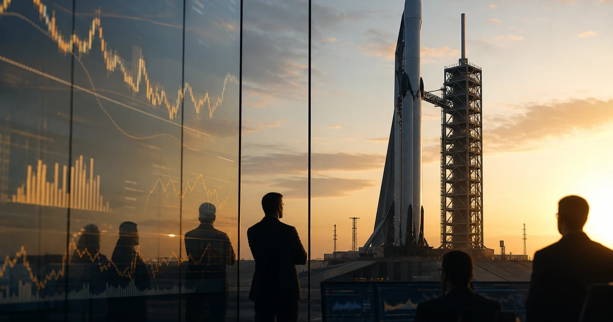 SpaceX IPO估值再压缩与二级市场报价变化的专业财经配图