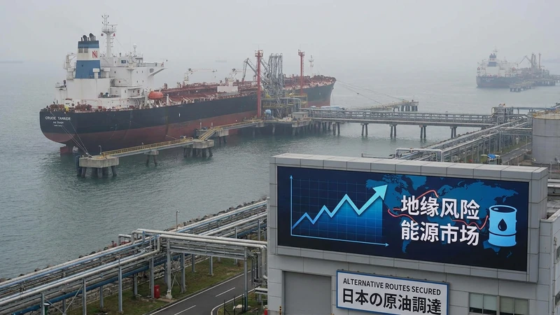 霍尔木兹 原油进口 能源市场 地缘风险升温的油轮与海峡示意