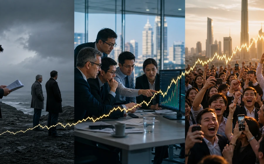 美股散户ETF资金流入进入牛市后段信号图示